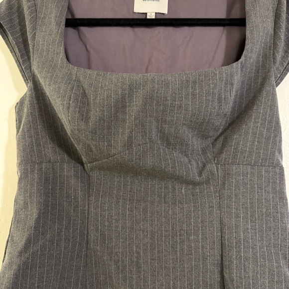Reformation Hollyn Top Gray Pinstripe Square Neck - Picture 8 of 13